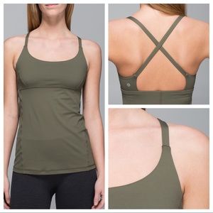 Olive Green Cross-Back Tank Top - Women